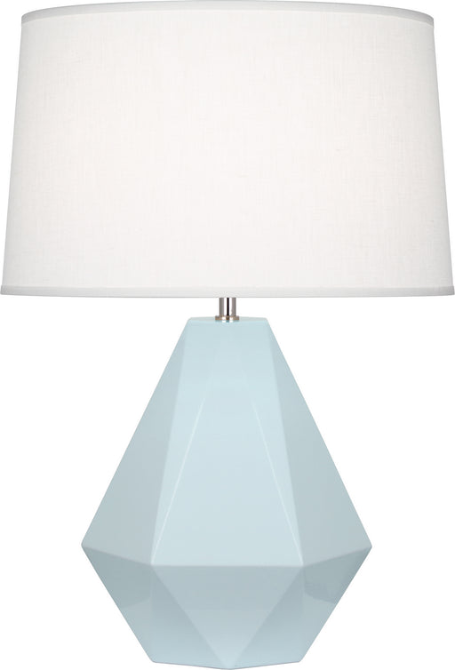 Robert Abbey - 936 - One Light Table Lamp - Delta - Baby Blue Glazed Ceramic w/ Polished Nickel