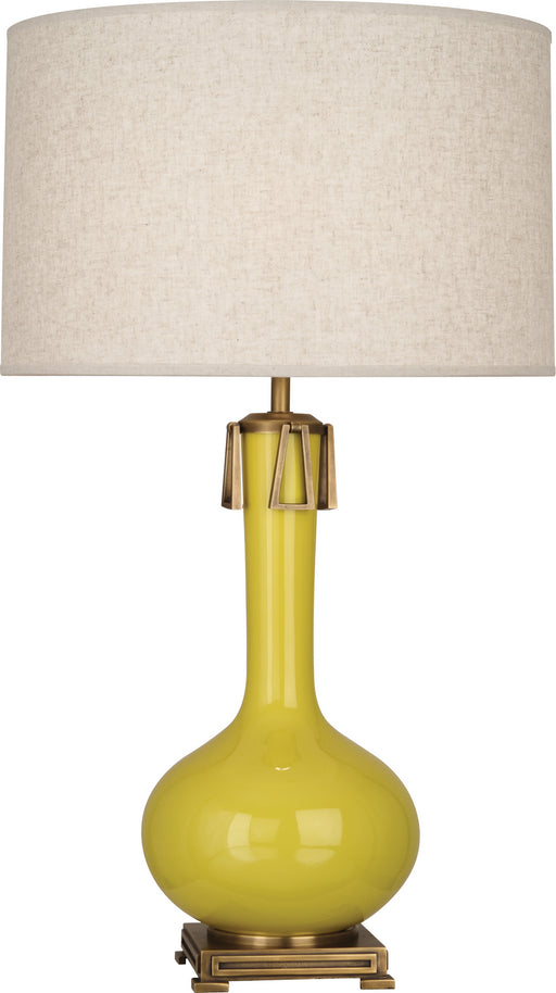 Robert Abbey - CI992 - One Light Table Lamp - Athena - Citron Glazed Ceramic w/ Aged Brass