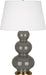 Robert Abbey - CR40X - One Light Table Lamp - Triple Gourd - Ash Glazed Ceramic w/ Antique Brassed