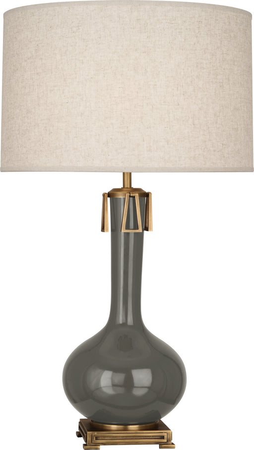 Robert Abbey - CR992 - One Light Table Lamp - Athena - Ash Glazed Ceramic w/ Aged Brass