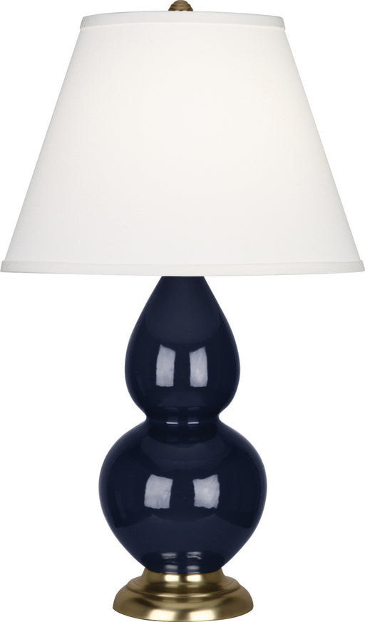 Robert Abbey - MB10X - One Light Accent Lamp - Small Double Gourd - Midnight Blue Glazed Ceramic w/ Antique Brassed