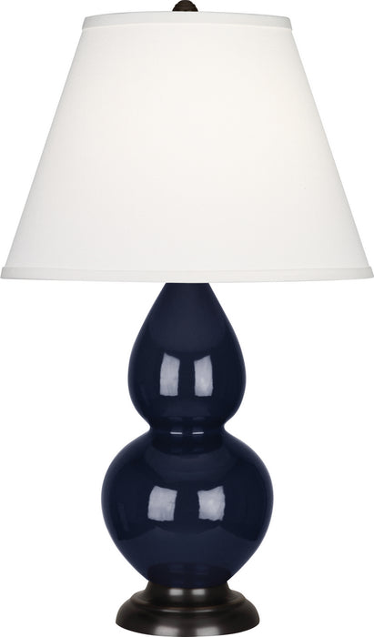 Robert Abbey - MB11X - One Light Accent Lamp - Small Double Gourd - Midnight Blue Glazed Ceramic w/ Deep Patina Bronzeed