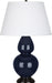 Robert Abbey - MB21X - One Light Table Lamp - Double Gourd - Midnight Blue Glazed Ceramic w/ Deep Patina Bronzeed