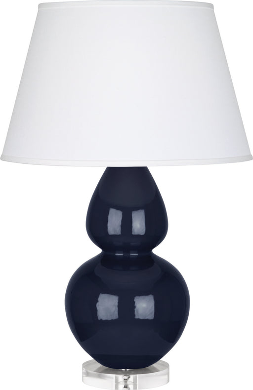 Robert Abbey - MB23X - One Light Table Lamp - Double Gourd - Midnight Blue Glazed Ceramic w/ Lucite Base