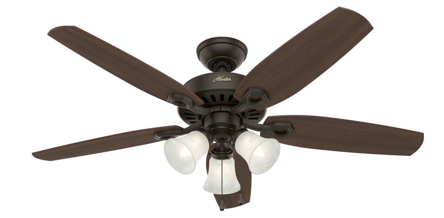 Hunter 52" Builder Ceiling Fan with 3-Light LED Light Kit and Pull Chains
