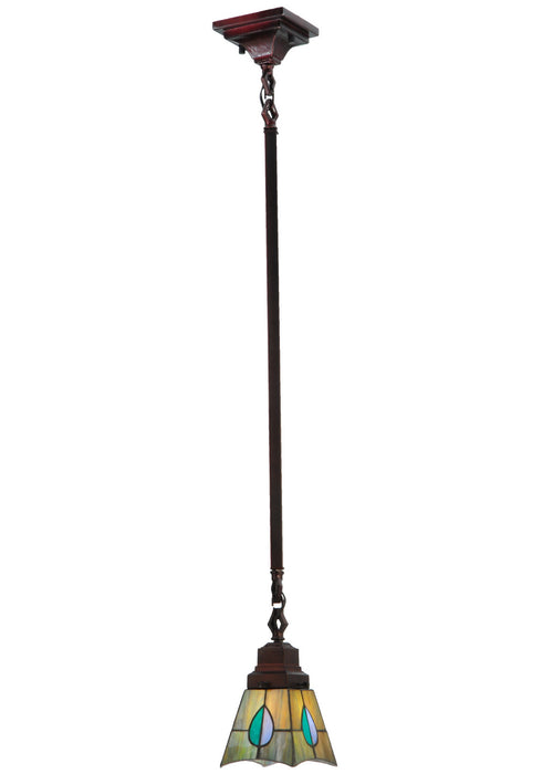 Meyda Tiffany - 20061 - One Light Mini Pendant - Mackintosh Leaf - Wrought Iron