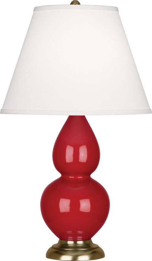 Robert Abbey - RR10X - One Light Accent Lamp - Small Double Gourd - Ruby Red Glazed Ceramic w/ Antique Brassed