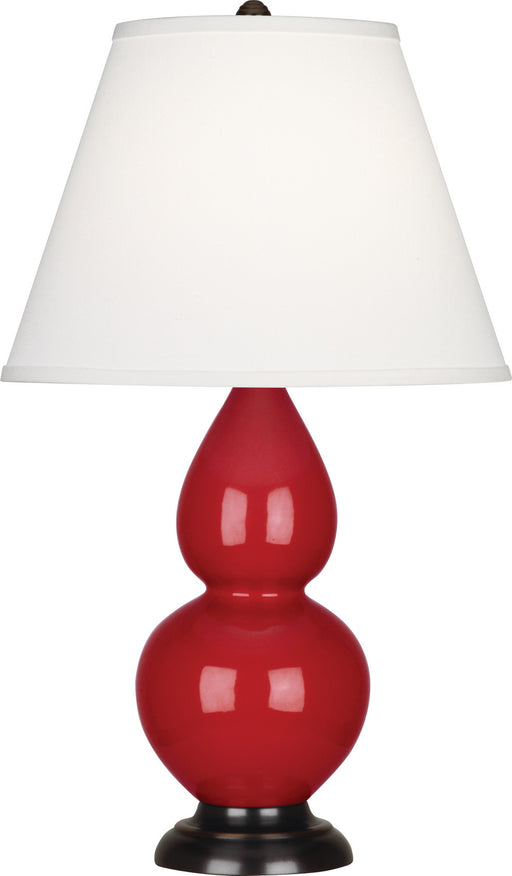 Robert Abbey - RR11X - One Light Accent Lamp - Small Double Gourd - Ruby Red Glazed Ceramic w/ Deep Patina Bronzeed