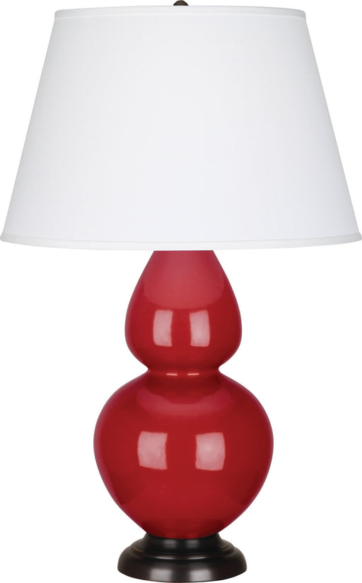 Robert Abbey - RR21X - One Light Table Lamp - Double Gourd - Ruby Red Glazed Ceramic w/ Deep Patina Bronzeed