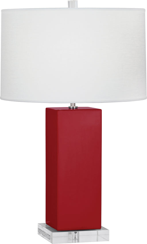 Robert Abbey - RR995 - One Light Table Lamp - Harvey - Ruby Red Glazed Ceramic