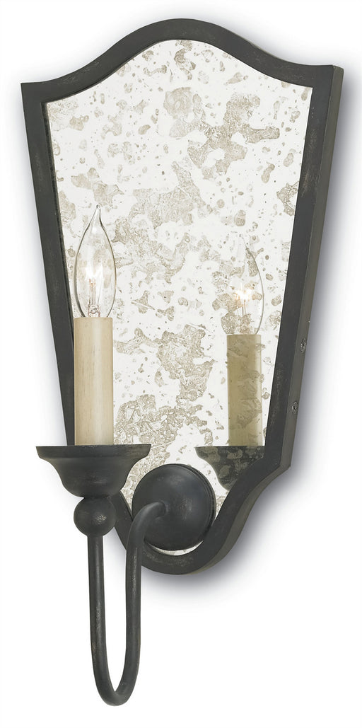 Currey and Company - 5155 - One Light Wall Sconce - Marseille - French Black/Antique Mirror