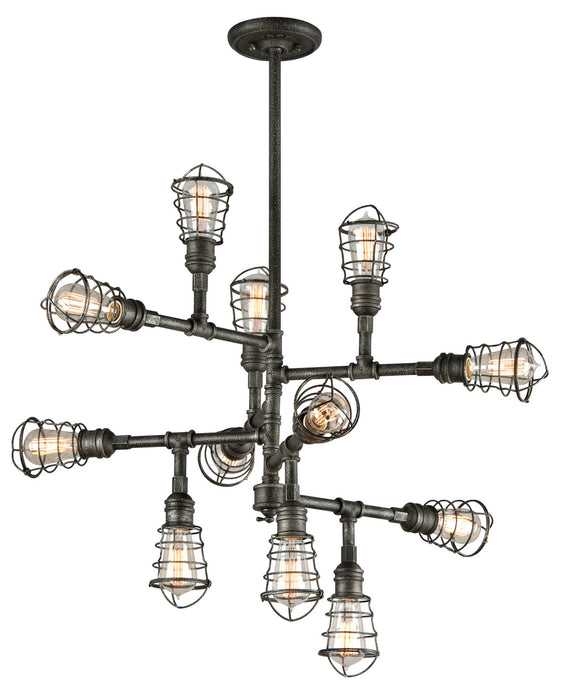 Troy Lighting - F3817 - 12 Light Chandelier - Conduit - Old Silver