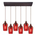 ELK Home - 10331/6RC-HRD - Six Light Pendant - Hammered Glass - Oil Rubbed Bronze
