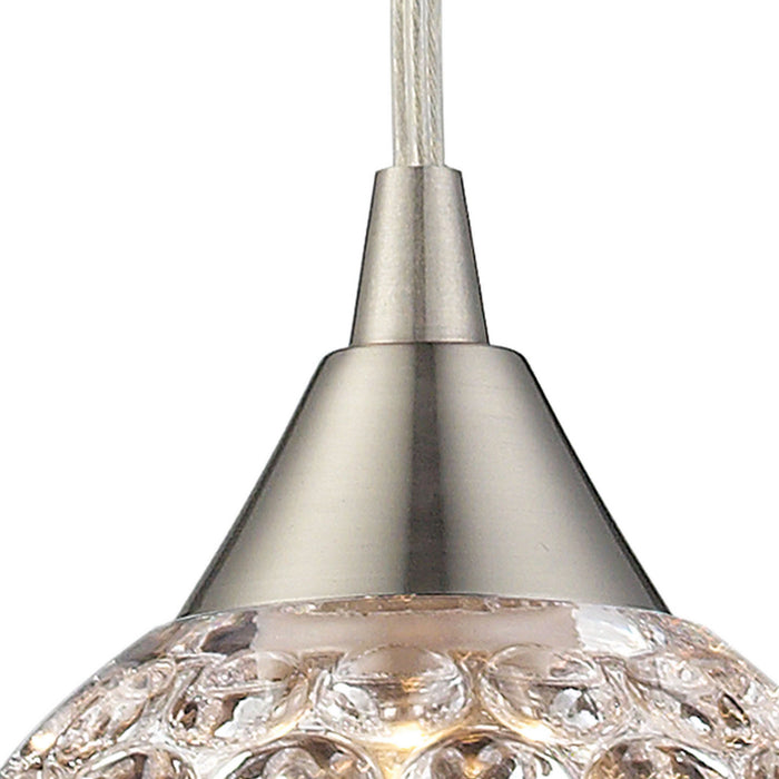 One Light Mini Pendant from the Kersey collection in Satin Nickel finish