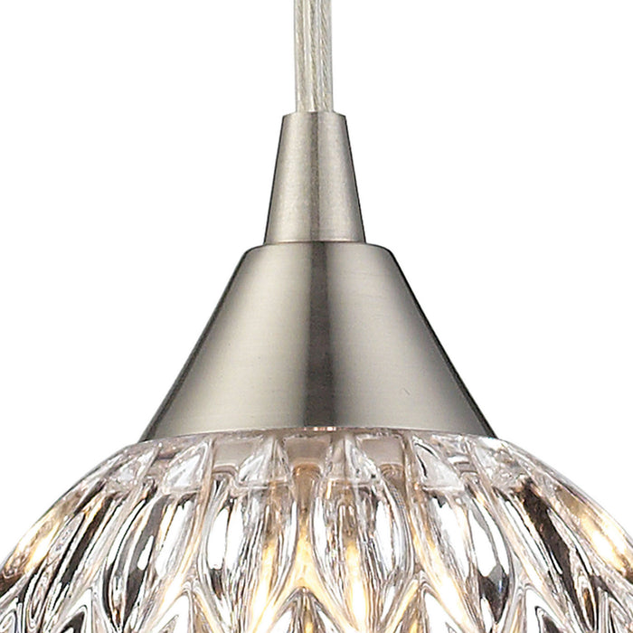 One Light Mini Pendant from the Kersey collection in Satin Nickel finish