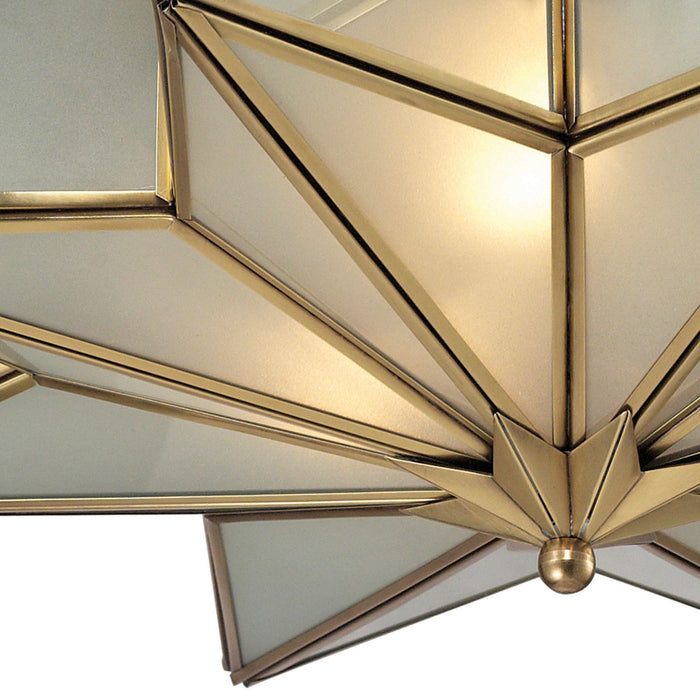 Three Light Flush Mount from the Decostar collection in Brushed Brass finish