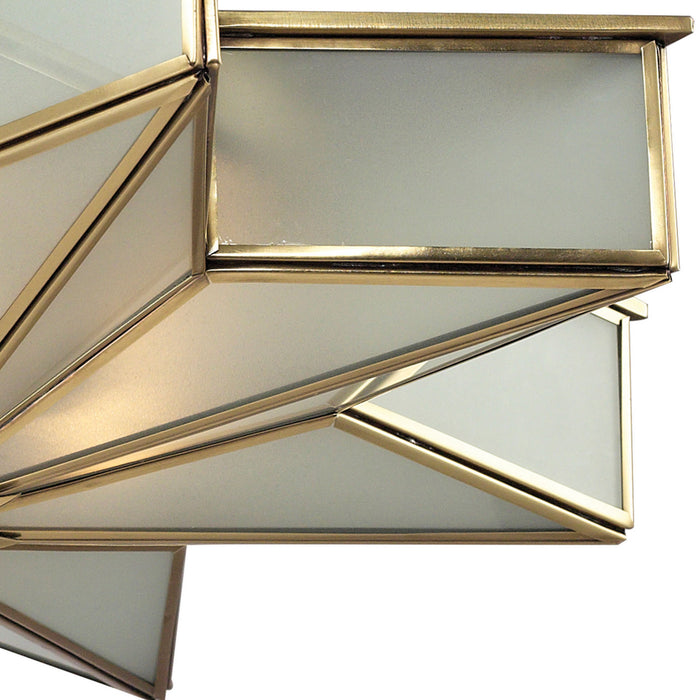 Three Light Flush Mount from the Decostar collection in Brushed Brass finish
