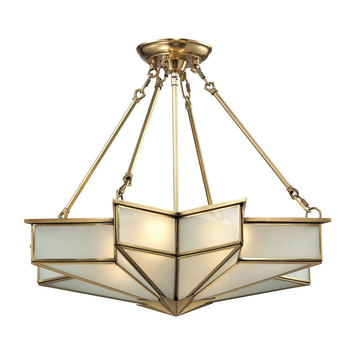 Four Light Chandelier from the Decostar collection in Brushed Brass finish