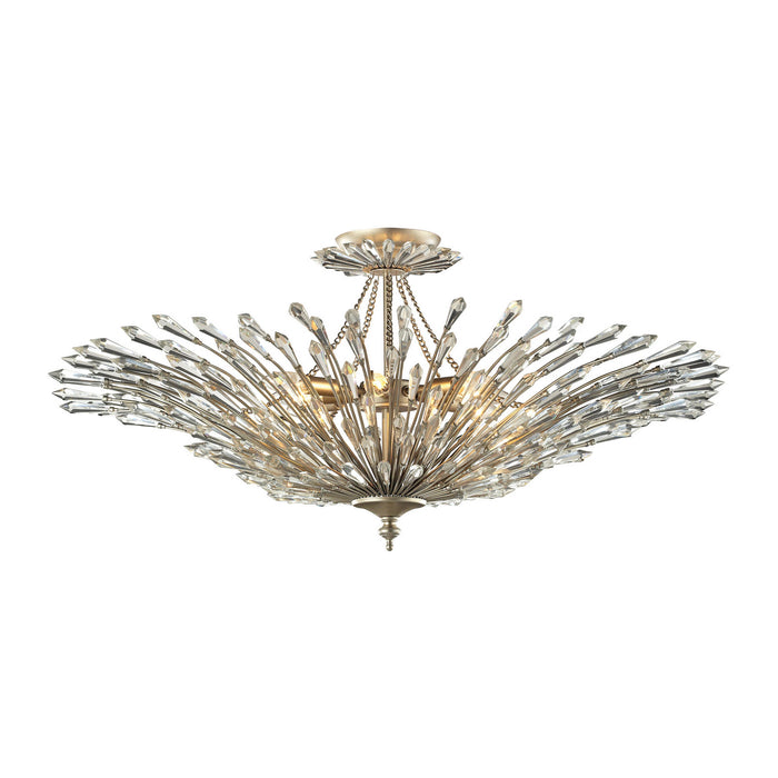 Eight Light Chandelier from the Viva collection in Aged Silver finish