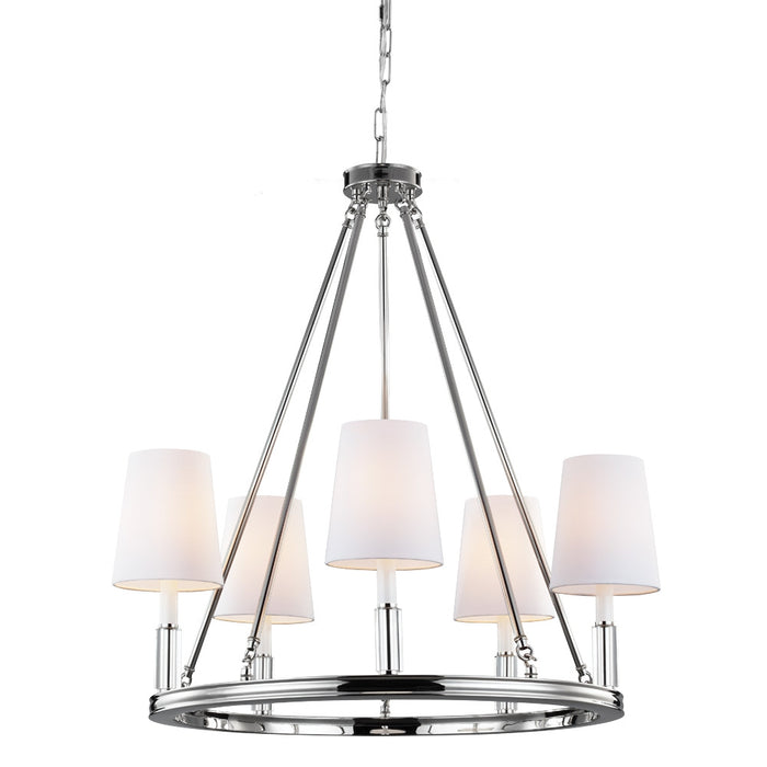 Five Light Chandelier from the Lismore collection in Polished Nickel finish
