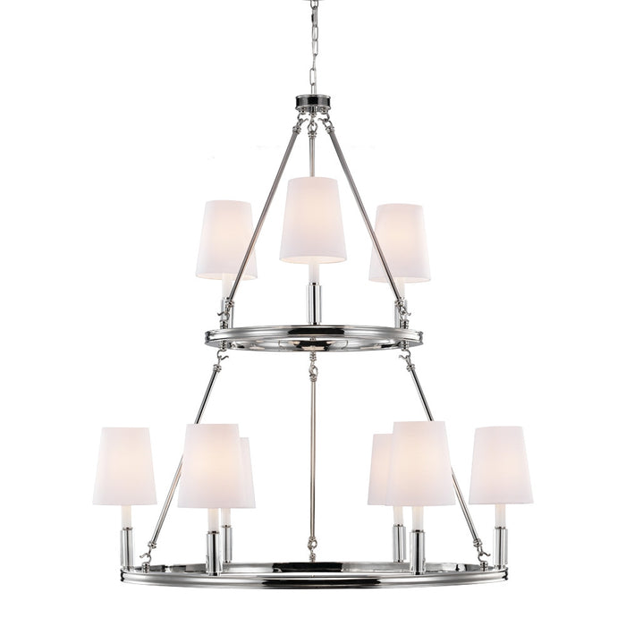 Nine Light Chandelier from the Lismore collection in Polished Nickel finish