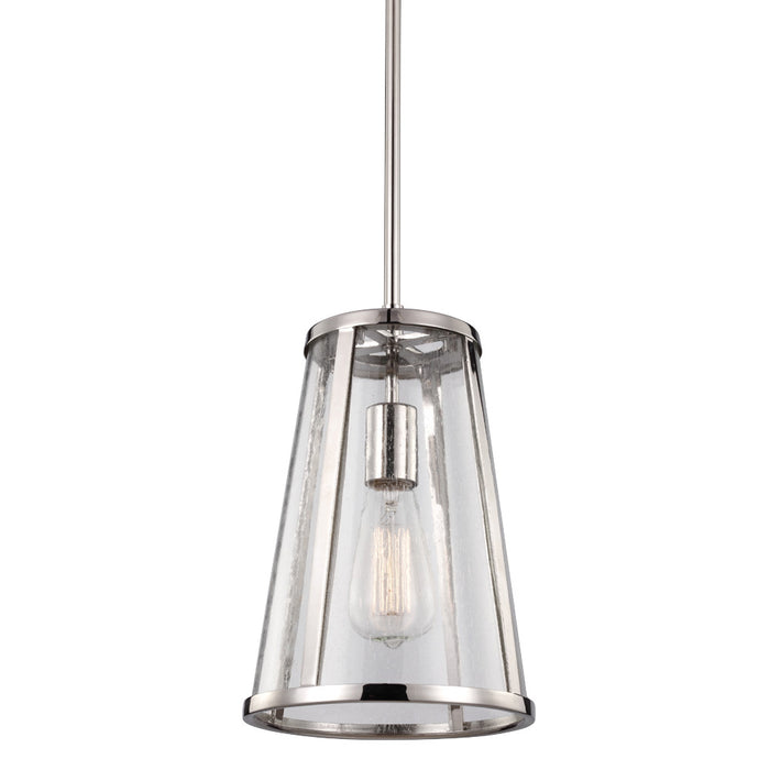 One Light Pendant from the Harrow collection in Polished Nickel finish