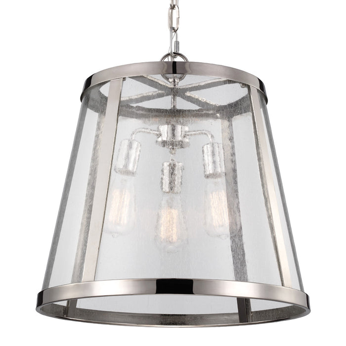 Three Light Pendant from the Harrow collection in Polished Nickel finish