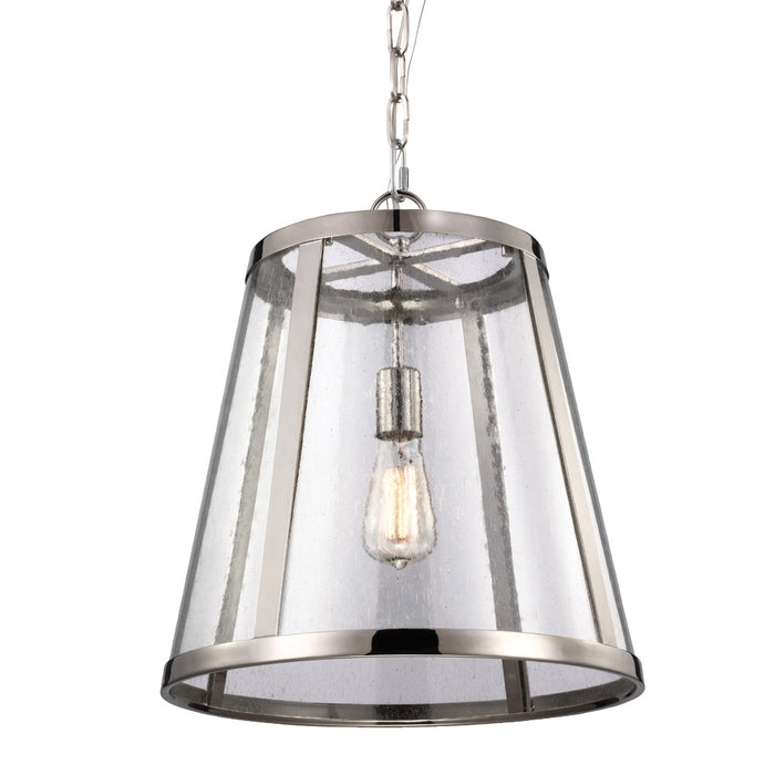 One Light Pendant from the Harrow collection in Polished Nickel finish