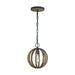 Generation Lighting - P1302WOW/AF - One Light Mini Pendant - Allier - Weathered Oak Wood / Antique Forged Iron