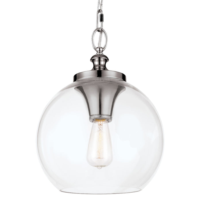 One Light Pendant from the Tabby collection in Polished Nickel finish