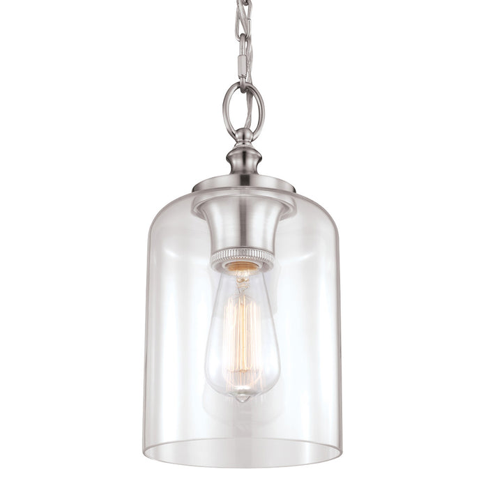 One Light Pendant from the Hounslow collection in Brushed Steel finish