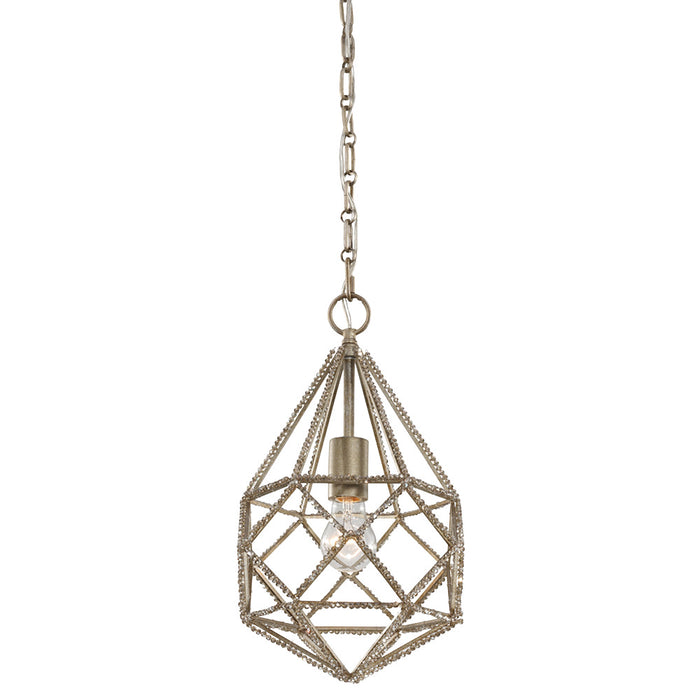 One Light Pendant from the Marquise collection in Burnished Silver finish