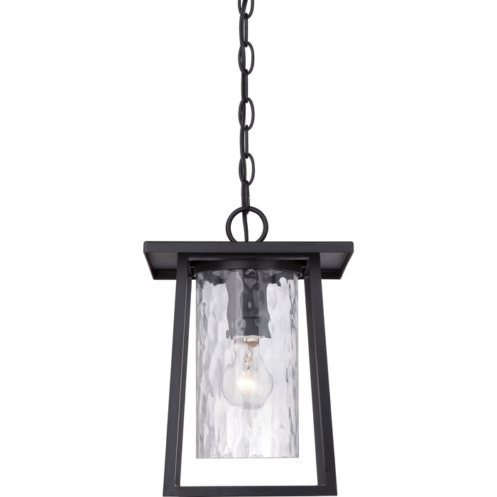 One Light Outdoor Hanging Lantern from the Lodge collection in Mystic Black finish
