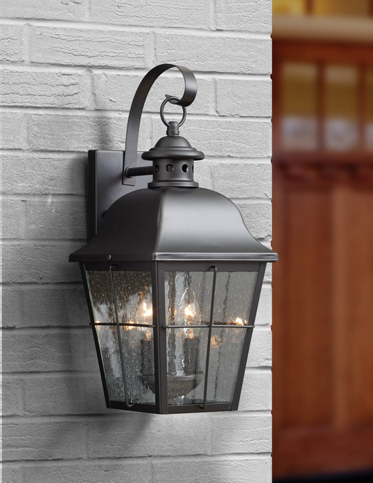 Two Light Outdoor Wall Lantern from the Millhouse collection in Mystic Black finish