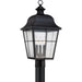 Quoizel - MHE9010K - Three Light Outdoor Post Lantern - Millhouse - Mystic Black