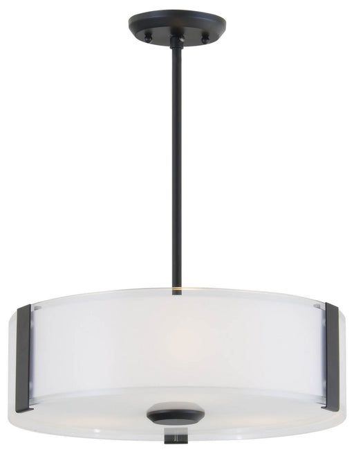 DVI Lighting - DVP14506GR-SSOP - Three Light Pendant - Zurich - Graphite w/ Silk Screened Opal Glass