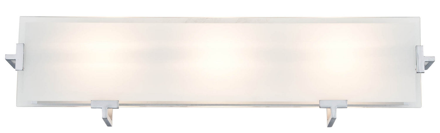 DVI Lighting - DVP14543CH-SSOP - Three Light Vanity - Zurich - Chrome w/ Silk Screened Opal Glass