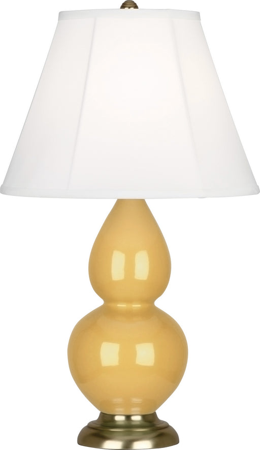 Robert Abbey - SU10 - One Light Accent Lamp - Small Double Gourd - Sunset Yellow Glazed Ceramic w/ Antique Brassed