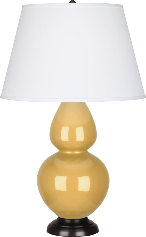 Robert Abbey - SU21X - One Light Table Lamp - Double Gourd - Sunset Yellow Glazed Ceramic w/ Deep Patina Bronzeed