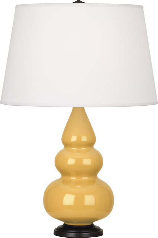 Robert Abbey - SU31X - One Light Accent Lamp - Small Triple Gourd - Sunset Yellow Glazed Ceramic w/ Deep Patina Bronzeed