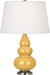 Robert Abbey - SU32X - One Light Accent Lamp - Small Triple Gourd - Sunset Yellow Glazed Ceramic w/ Antique Silvered