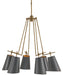 Currey and Company - 9503 - Six Light Chandelier - Jean-Louis - Old Brass/Marbella Black/Contemporary Gold Leaf