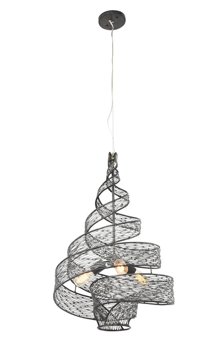 Three Light Pendant from the Flow collection in Steel finish