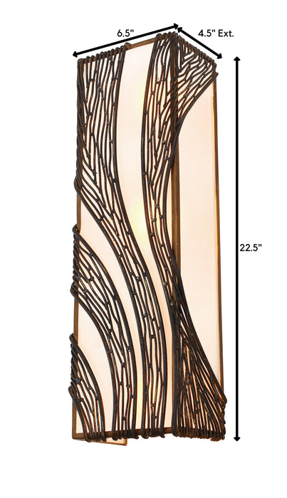 Three Light Wall Sconce from the Flow collection in Hammered Ore finish