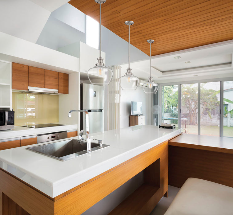 One Light Pendant from the None collection in Brushed Nickel finish