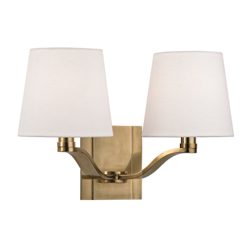 Hudson Valley - 2462-AGB - Two Light Wall Sconce - Clayton - Aged Brass