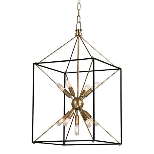 Hudson Valley - 8916-AGB - Nine Light Pendant - Glendale - Aged Brass