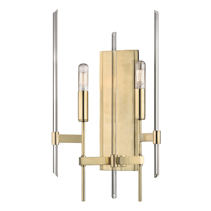 Hudson Valley - 9902-AGB - Two Light Wall Sconce - Bari - Aged Brass