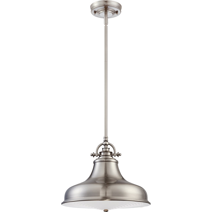 One Light Pendant from the Emery collection in Brushed Nickel finish