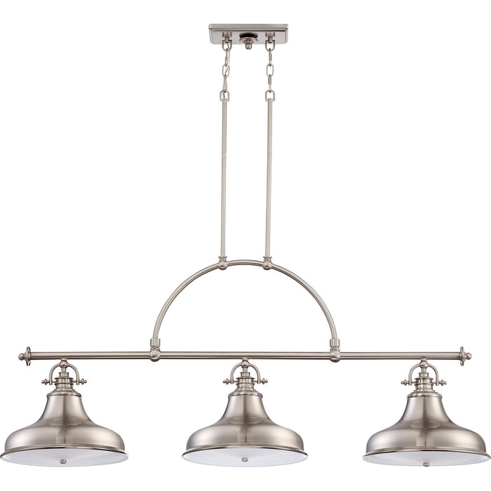 Three Light Island Chandelier from the Emery collection in Brushed Nickel finish